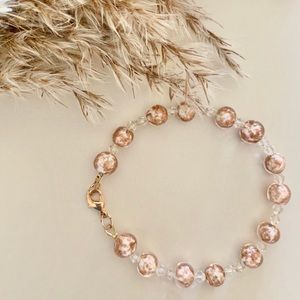 bracelet with Swarovski crystals and blown glass beads